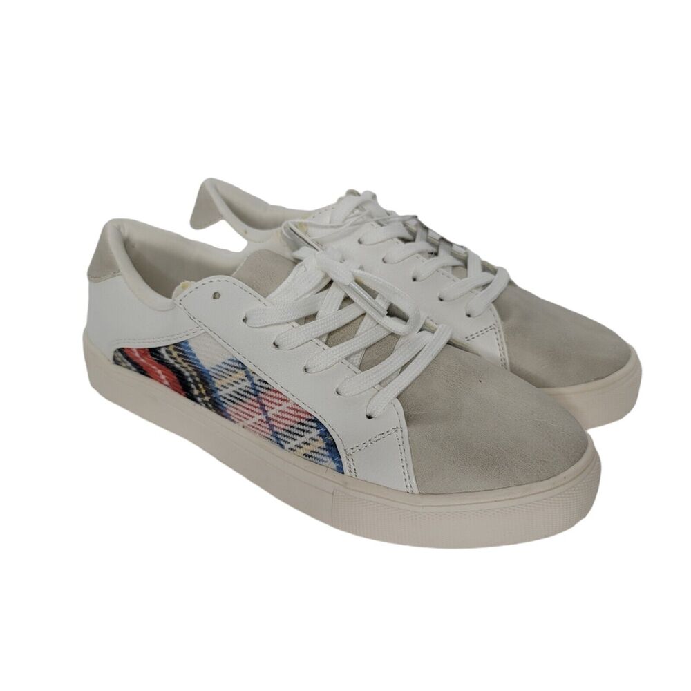 American Eagle Outfitters‎ Sneakers Womens 8 Red White Blue Plaid Shoes Fashion